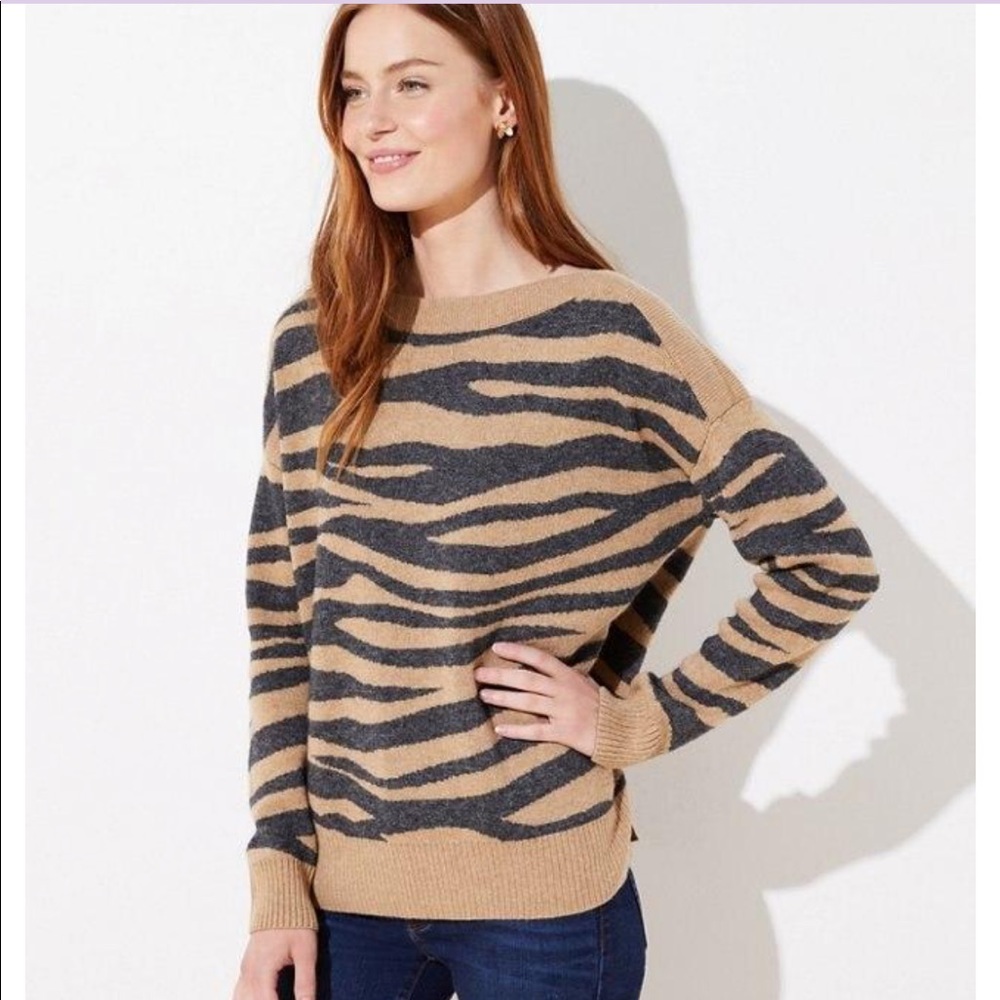 Loft Tiger Print Sweater NWOT